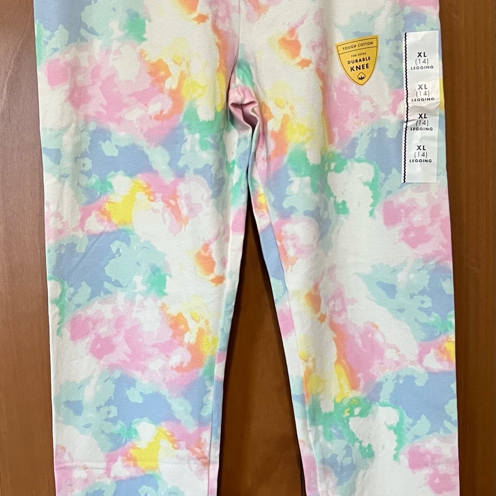 Cat & Jack Pastel Tie-Dye Leggings, NWT